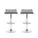 Artiss Set of 2 Fabric Bar Stools Swivel Bar Stools- Grey Chrome - Delldesign Living - Furniture > Bar Stools & Chairs - free-shipping