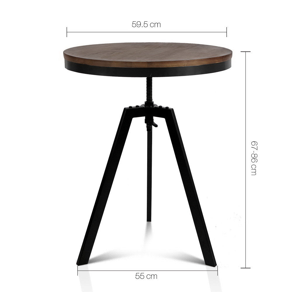 Artiss Elm Wood Round Dining Table - Dark Brown - Delldesign Living - Furniture > Bar Stools & Chairs - free-shipping