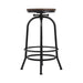 Artiss Bar Stool Industrial Round Seat Wood Metal - Black and Brown - Delldesign Living - Furniture > Bar Stools & Chairs - free-shipping