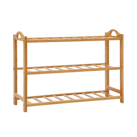 Artiss 3 Tiers Bamboo Shoe Rack Storage Organiser Wooden Shelf Stand Shelves - Delldesign Living - Furniture > Living Room - free-shipping