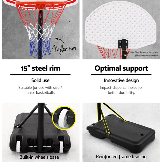 Pro Portable Basketball Stand System Hoop Height Adjustable Net Ring - Delldesign Living - Sports & Fitness > Basketball & Accessories - free-shipping