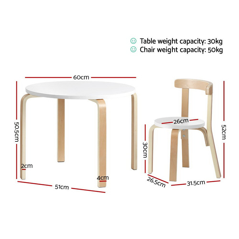 Keezi Nordic Kids Table Chair Set 3PC Desk Activity Study Play Children Modern - Delldesign Living - Baby & Kids > Kid's Furniture - free-shipping, hamptons