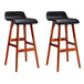 Artiss Set of 2 PU Leather Wood Wave Style Bar Stool - Black - Delldesign Living - Furniture > Bar Stools & Chairs - free-shipping