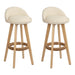 Artiss Set of 2 PU Leather Backrest Bar Stools - Beige - Delldesign Living - Furniture > Bar Stools & Chairs - free-shipping