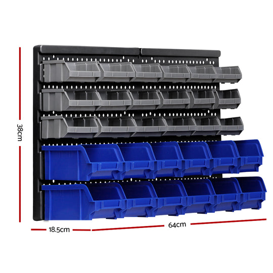 Giantz 30 Bin Wall Mounted Rack Storage Organiser - Delldesign Living - Tools > Tools Storage - free-shipping