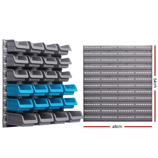 Giantz 44 Bin Wall Mounted Rack Storage Organiser - Delldesign Living - Tools > Tools Storage - free-shipping