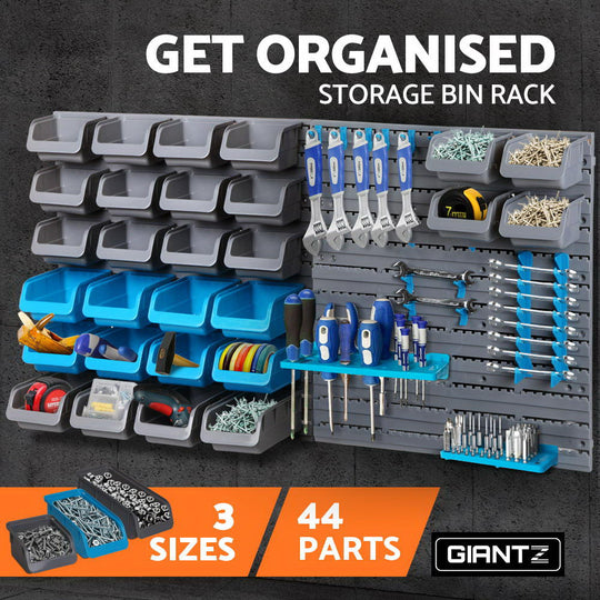 Giantz 44 Bin Wall Mounted Rack Storage Organiser - Delldesign Living - Tools > Tools Storage - free-shipping