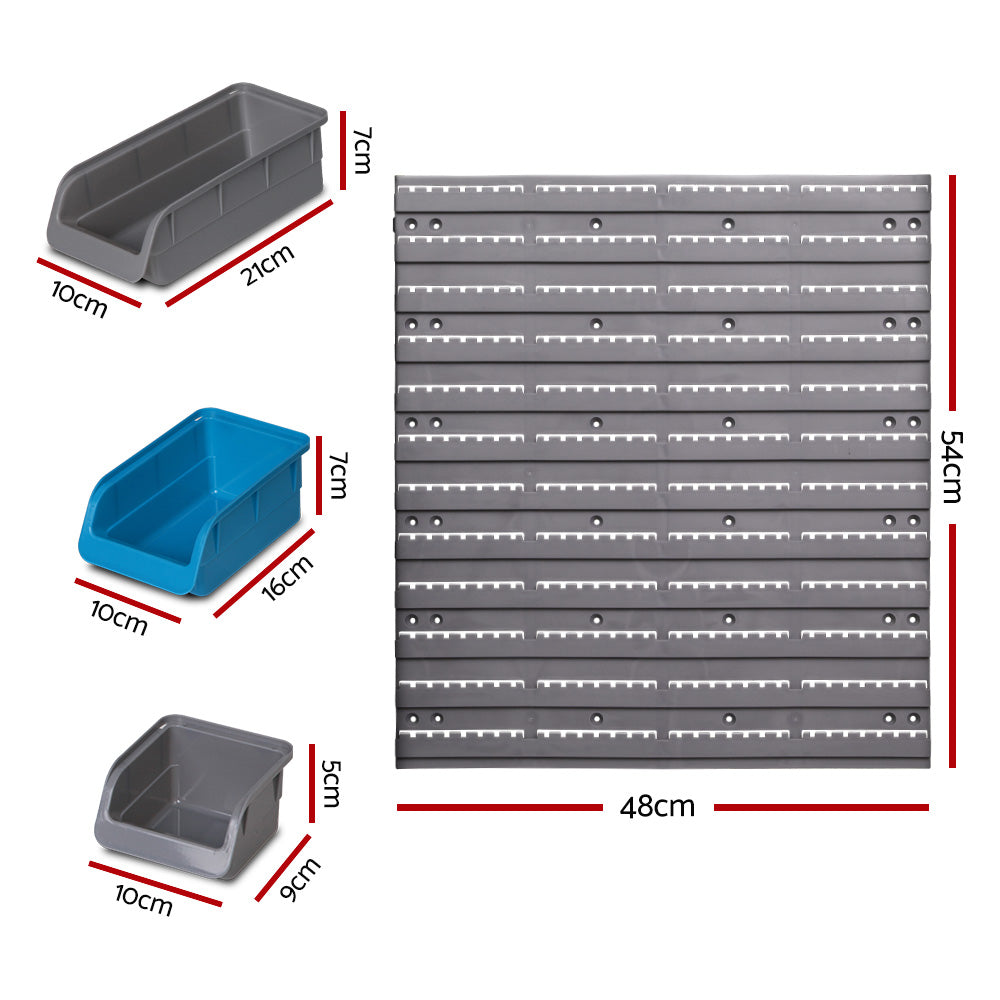 Giantz 48 Bin Wall Mounted Rack Storage Organiser - Delldesign Living - Tools > Tools Storage - free-shipping