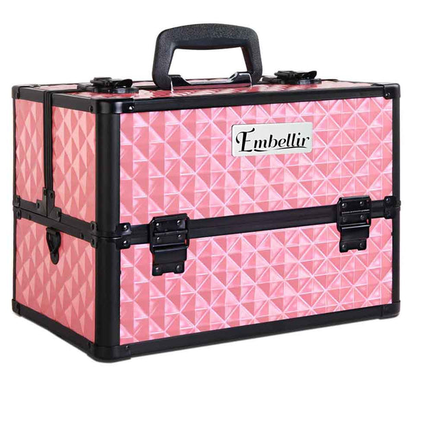 Embellir Portable Cosmetic Beauty Makeup Case - Diamond Pink - Delldesign Living - Health & Beauty > Cosmetic Storage - 