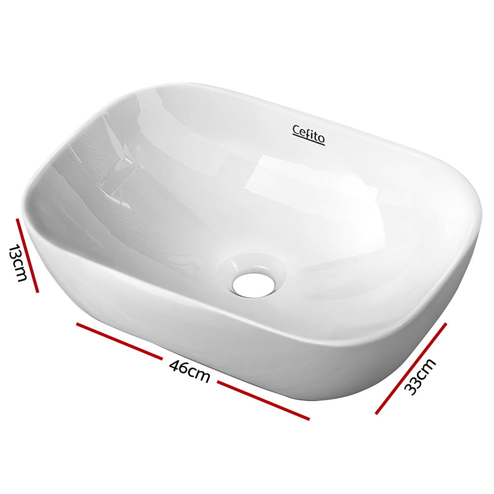 Cefito Ceramic Bathroom Basin Sink Vanity Above Counter Basins White Hand Wash - Delldesign Living - Home & Garden > Bathroom Accessories - free-shipping, hamptons