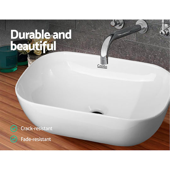 Cefito Ceramic Bathroom Basin Sink Vanity Above Counter Basins White Hand Wash - Delldesign Living - Home & Garden > Bathroom Accessories - free-shipping, hamptons