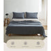 Cosy Club Sheet Set Cotton Sheets Double Dark Blue Grey - Delldesign Living - Home & Garden > Bedding - free-shipping, hamptons