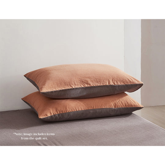 Cosy Club Sheet Set Cotton Sheets Double Orange Brown - Delldesign Living - Home & Garden > Bedding - free-shipping