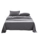 Cosy Club Washed Cotton Sheet Set Single Black - Delldesign Living - Home & Garden > Bedding - free-shipping