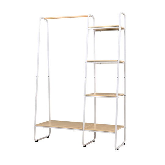 Closet Storage Rack Clothes Hanger Shelf Garment Rail Stand Wardrobe Organiser White - Delldesign Living - Furniture > Bedroom - free-shipping, hamptons