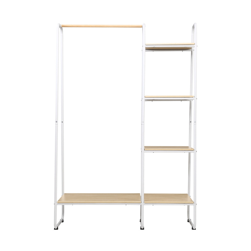 Closet Storage Rack Clothes Hanger Shelf Garment Rail Stand Wardrobe Organiser White - Delldesign Living - Furniture > Bedroom - free-shipping, hamptons