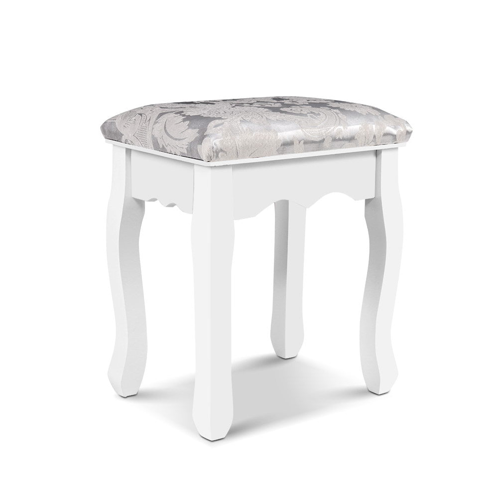 Artiss Dressing Table Stool Bedroom White Make Up Chair Fabric Furniture - Delldesign Living - Furniture > Bar Stools & Chairs - free-shipping, hamptons