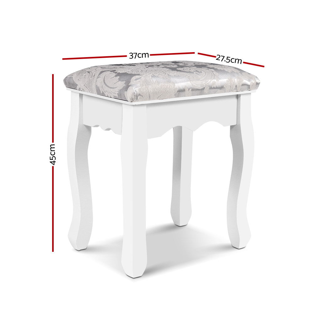 Artiss Dressing Table Stool Bedroom White Make Up Chair Fabric Furniture - Delldesign Living - Furniture > Bar Stools & Chairs - free-shipping, hamptons