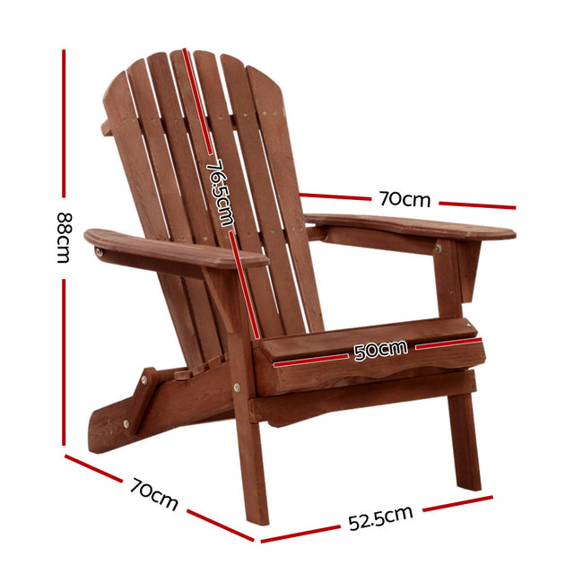 Gardeon Outdoor Furniture Beach Chair Wooden Adirondack Patio Lounge Garden - Delldesign Living - Furniture > Outdoor - free-shipping