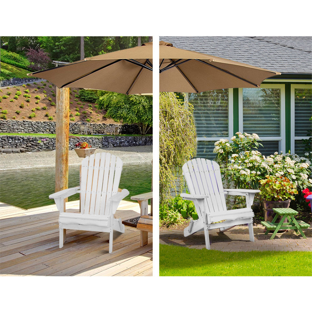 Gardeon Outdoor Furniture Adirondack Chairs Beach Chair Lounge Wooden Patio Garden - Delldesign Living - Furniture > Outdoor - free-shipping