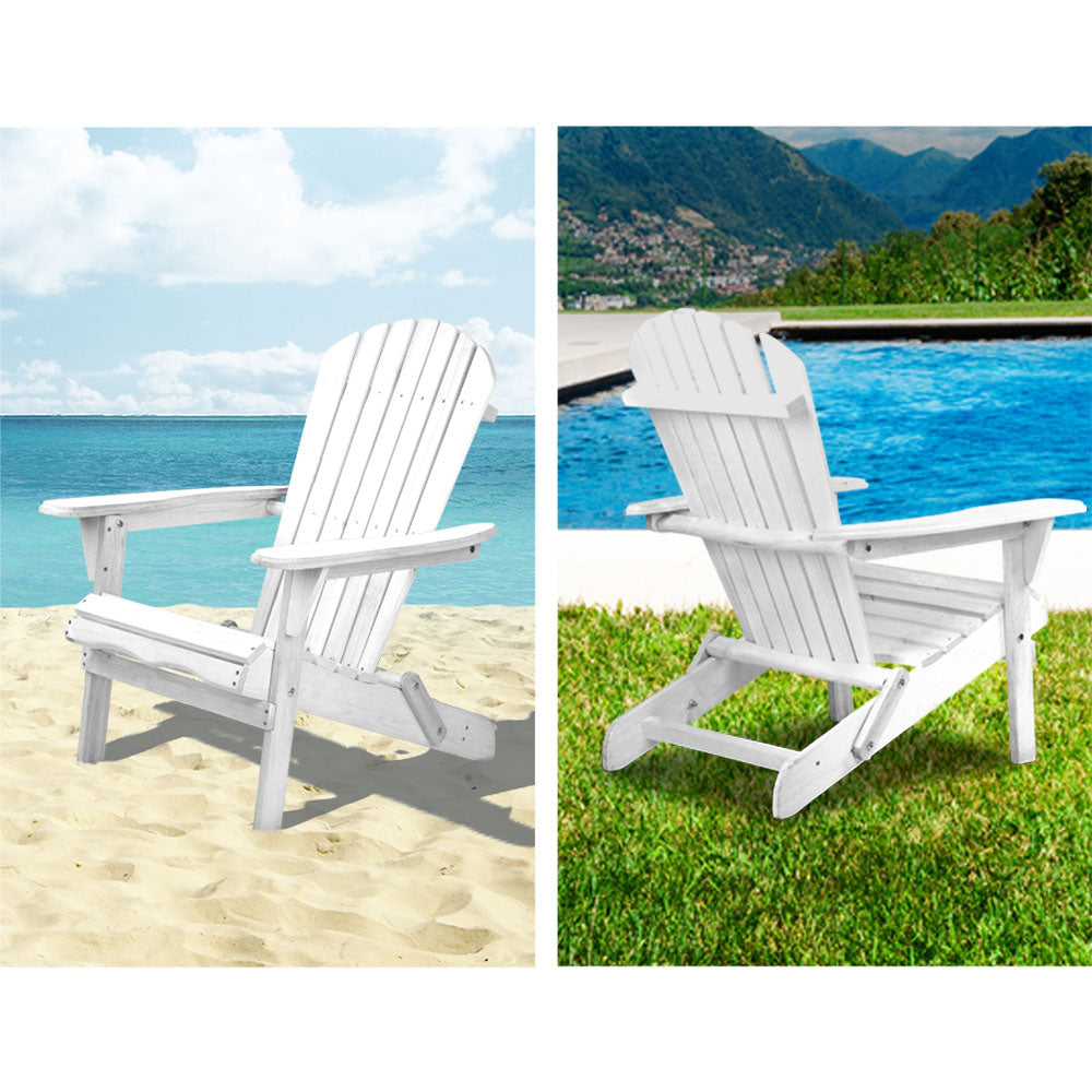 Gardeon Outdoor Furniture Adirondack Chairs Beach Chair Lounge Wooden Patio Garden - Delldesign Living - Furniture > Outdoor - free-shipping