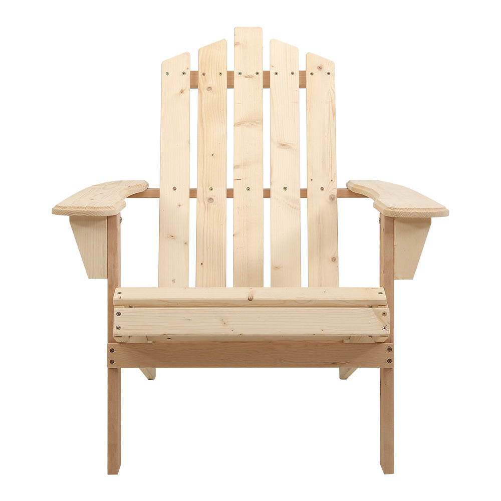 Gardeon Outdoor Sun Lounge Beach Chairs Table Setting Wooden Adirondack Patio Chair Light Wood Tone - Delldesign Living - Furniture > Outdoor - free-shipping