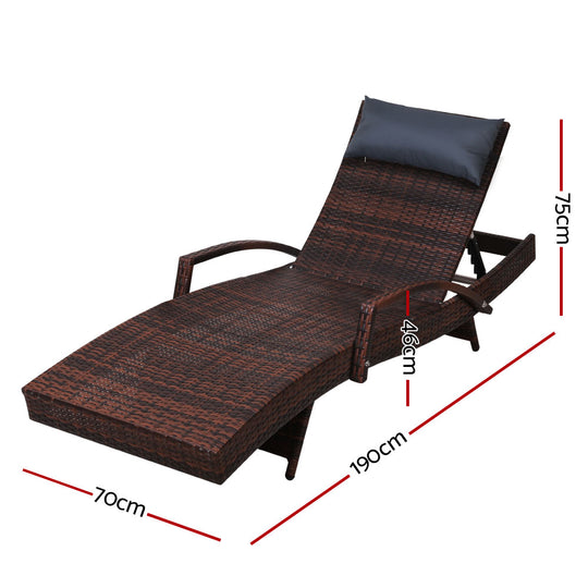 Gardeon Outdoor Sun Lounge Furniture Day Bed Wicker Pillow Sofa Set - Delldesign Living - Furniture > Outdoor - free-shipping