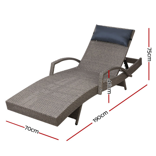 Gardeon Outdoor Sun Lounge Furniture Day Bed Wicker Pillow Sofa Set - Delldesign Living - Furniture > Outdoor - free-shipping