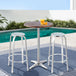 Gardeon Outdoor Bistro Set Bar Table Stools Adjustable Aluminium Cafe 3PC Wood - Delldesign Living - Furniture > Outdoor - free-shipping