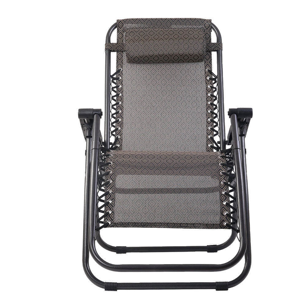 Gardeon Zero Gravity Recliner Chairs Outdoor Sun Lounge Beach Chair Camping - Beige - Delldesign Living - Furniture > Outdoor - free-shipping