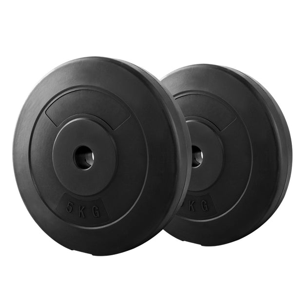 2 x 5KG Barbell Weight Plates Standard Home Gym Press Fitness Exercise Rubber - Delldesign Living - Sports & Fitness > Fitness Accessories - free-shipping