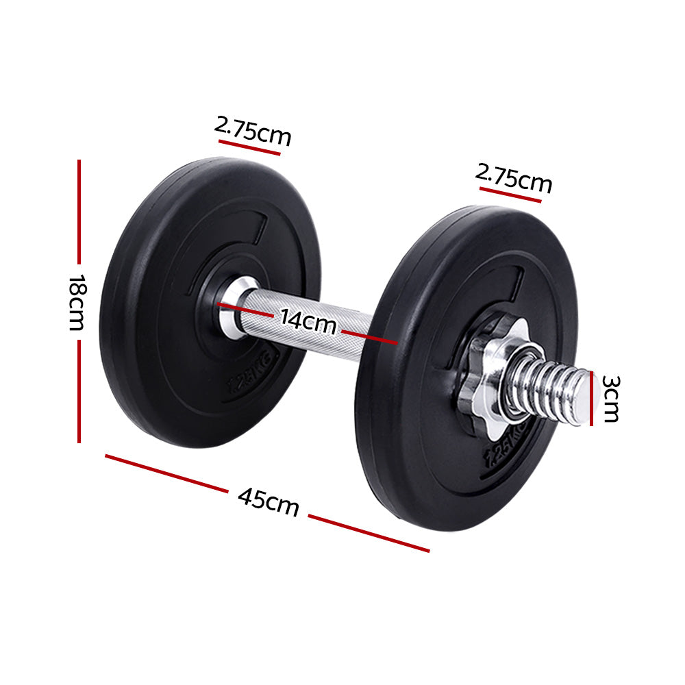 10KG Dumbbells Dumbbell Set Weight Training Plates Home Gym Fitness Exercise - Delldesign Living - Sports & Fitness > Fitness Accessories - free-shipping