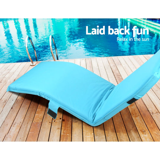 Artiss Adjustable Beach Sun Pool Lounger - Blue - Delldesign Living - Furniture > Outdoor - free-shipping