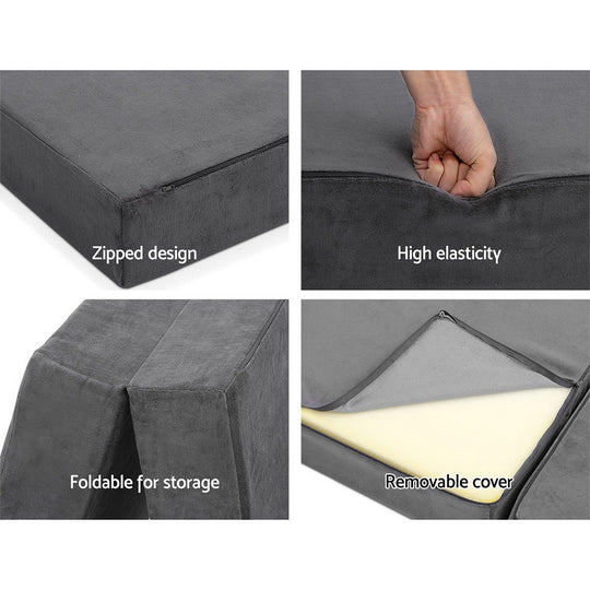 Giselle Bedding Folding Foam Portable Mattress Grey - Delldesign Living - Furniture > Mattresses - free-shipping