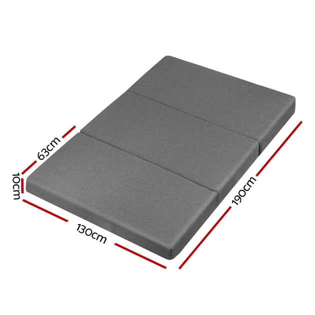 Giselle Bedding Double Size Folding Foam Mattress Portable Bed Mat Dark Grey - Delldesign Living - Furniture > Mattresses - free-shipping