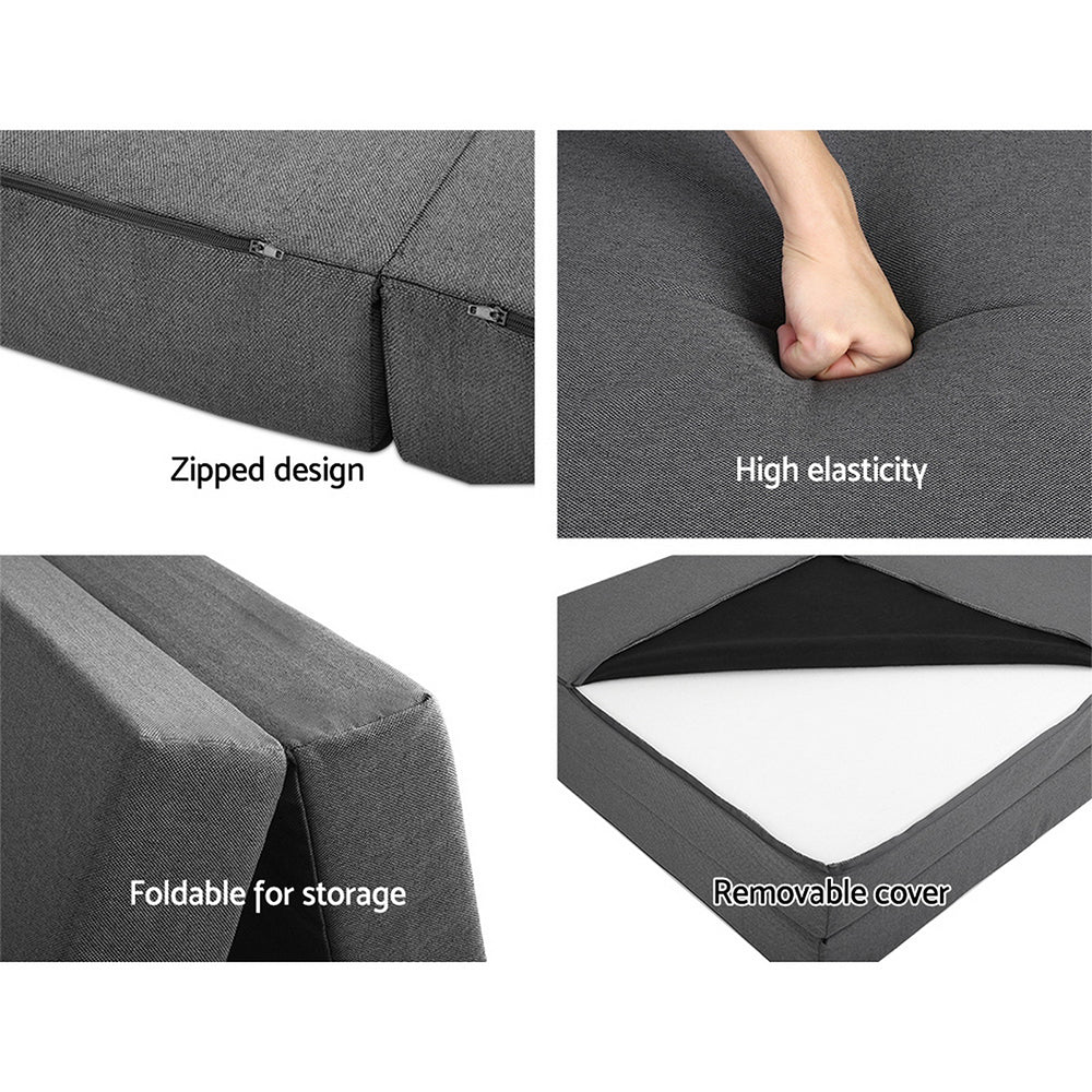 Giselle Bedding Double Size Folding Foam Mattress Portable Bed Mat Dark Grey - Delldesign Living - Furniture > Mattresses - free-shipping