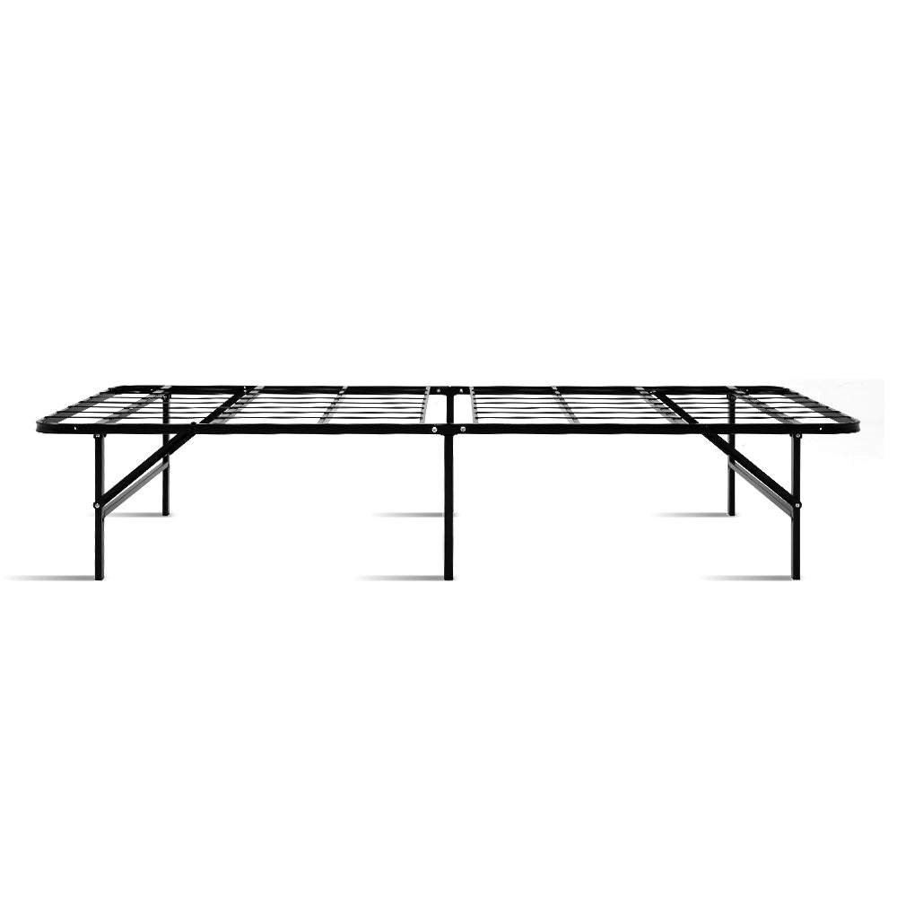 Artiss Foldable Single Metal Bed Frame - Black - Delldesign Living - Furniture > Bedroom - free-shipping