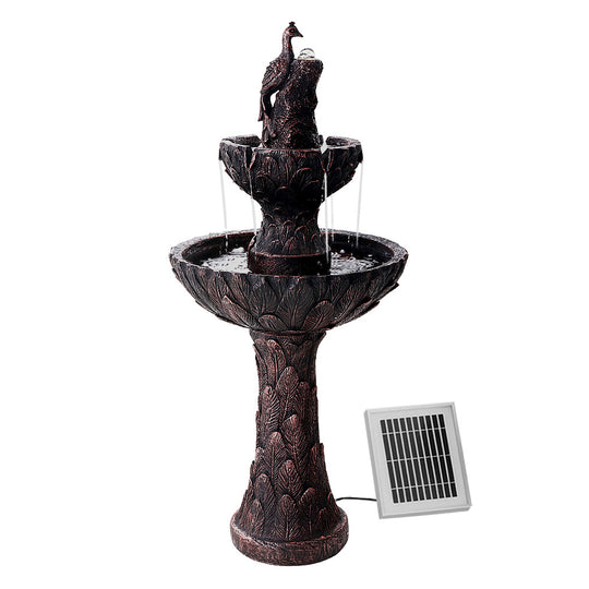 Gardeon Water Solar Fountain Outdoor Bird Bath Peacock Cascading - Delldesign Living - Home & Garden > Decor - free-shipping