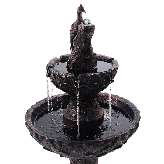 Gardeon Water Solar Fountain Outdoor Bird Bath Peacock Cascading - Delldesign Living - Home & Garden > Decor - free-shipping