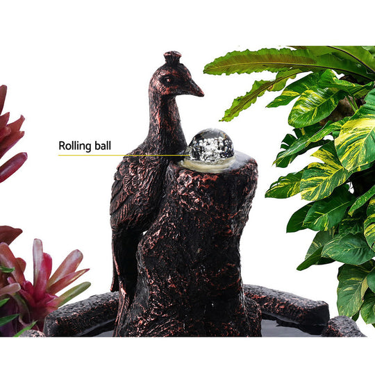 Gardeon Water Solar Fountain Outdoor Bird Bath Peacock Cascading - Delldesign Living - Home & Garden > Decor - free-shipping