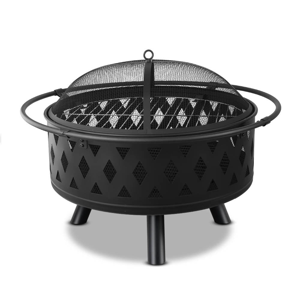 Fire Pit BBQ Charcoal Grill Ring Portable Outdoor Kitchen Fireplace 32" - Delldesign Living - Home & Garden > BBQ - free-shipping