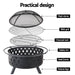 Fire Pit BBQ Charcoal Grill Ring Portable Outdoor Kitchen Fireplace 32" - Delldesign Living - Home & Garden > BBQ - free-shipping
