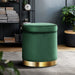 Artiss Storage Ottoman Foot Stool Round Velvet Foot Rest Pouffe Footstool Green - Delldesign Living - Furniture > Living Room - free-shipping