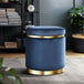 Artiss Foot Stool Round Velvet Ottoman Foot Rest Pouf Padded Seat Footstool Navy - Delldesign Living - Furniture > Living Room - free-shipping, hamptons