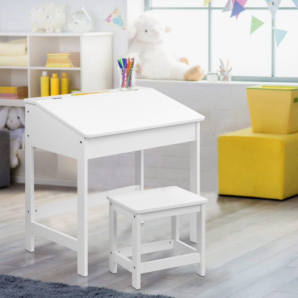 Keezi Kids Table Chairs Set Children Drawing Writing Desk Storage Toys Play - Delldesign Living - Baby & Kids > Kid's Furniture - free-shipping, hamptons