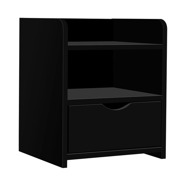 Artiss Bedside Table Drawer - Black - Delldesign Living - Furniture > Bedroom - free-shipping