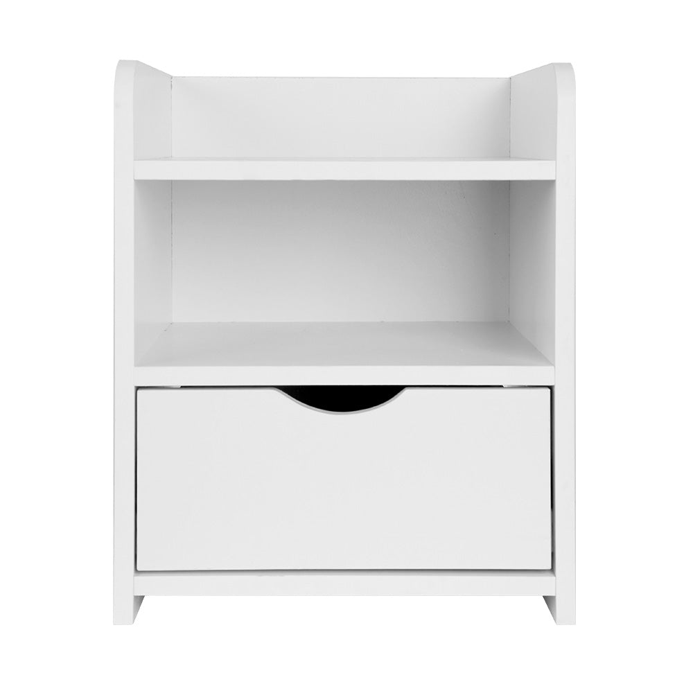 Artiss Bedside Table Drawer - White - Delldesign Living - Furniture > Bedroom - free-shipping, hamptons