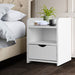 Artiss Bedside Table Drawer - White - Delldesign Living - Furniture > Bedroom - free-shipping, hamptons