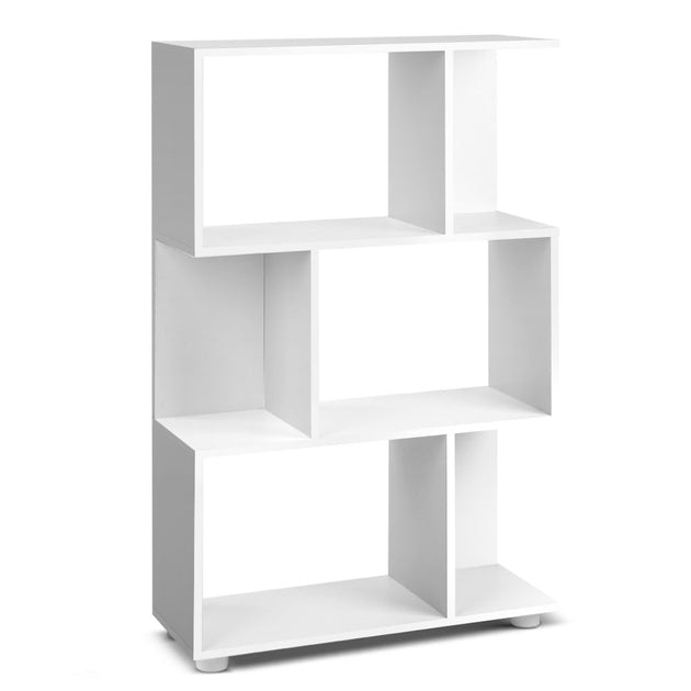 Artiss 3 Tier Zig Zag Bookshelf - White - Delldesign Living - Furniture > Living Room - free-shipping, hamptons