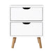 Artiss Bedside Tables Drawers Side Table Nightstand White Storage Cabinet Wood - Delldesign Living - Furniture > Bedroom - free-shipping, hamptons